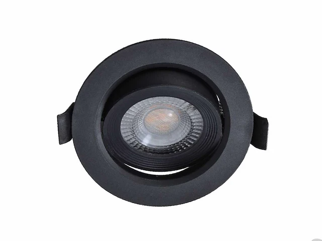 100 x 4.9w smd led inbouwspot 3000k mat zwart met lens - afbeelding 1 van  6