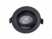 100 x 4.9w smd led inbouwspot 3000k mat zwart met lens - afbeelding 1 van  6