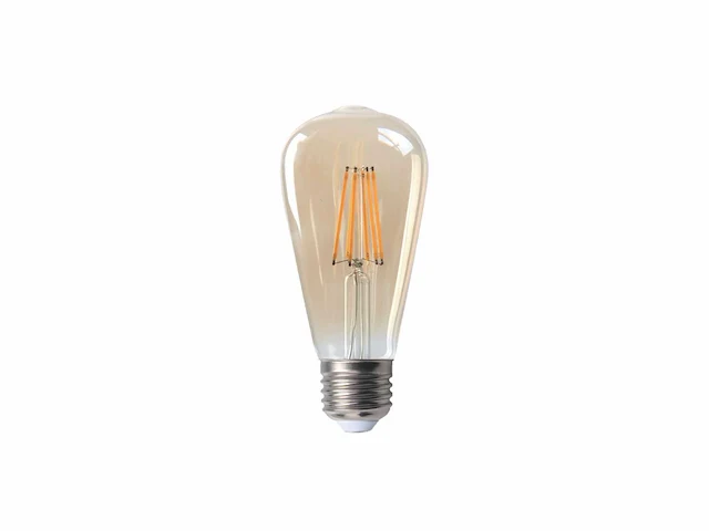 100 x 4w e27 st64 amber glas filament led bulb 2000k - afbeelding 1 van  2