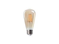 100 x 4w e27 st64 amber glas filament led bulb 2000k - afbeelding 2 van  3