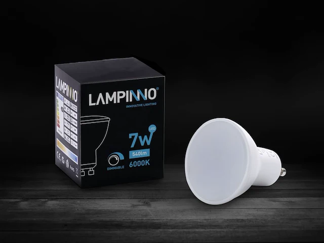 100 x 7w gu10 led spot dimbaar 6000k - afbeelding 2 van  3