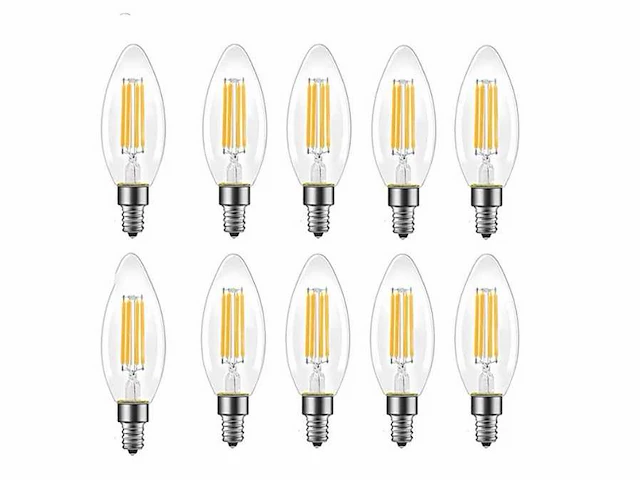 100 x filamentlamp c35 - 6w - led - e14 - dimbaar - 2700k (warm wit) - afbeelding 2 van  3