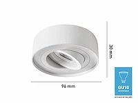 100 x gu10 inbouw design armatuur cilinder zand wit kantelbaar met lamphouder - afbeelding 3 van  5