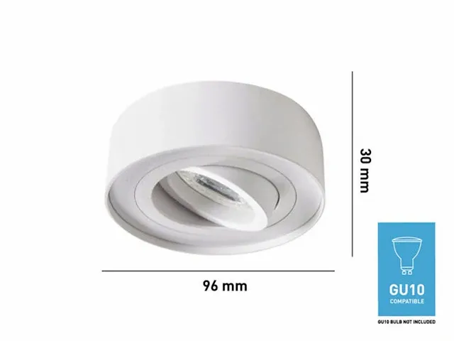 100 x gu10 inbouw design armatuur cilinder zand wit kantelbaar - afbeelding 2 van  3