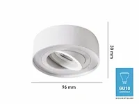 100 x gu10 inbouw design armatuur cilinder zand wit kantelbaar - afbeelding 2 van  3