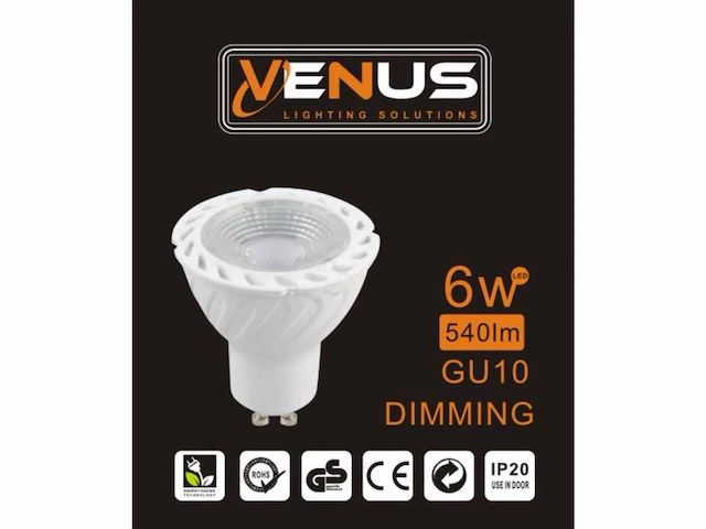 100 x gu10 led spot - 6w - dimbaar - 6500k koud wit - afbeelding 4 van  5