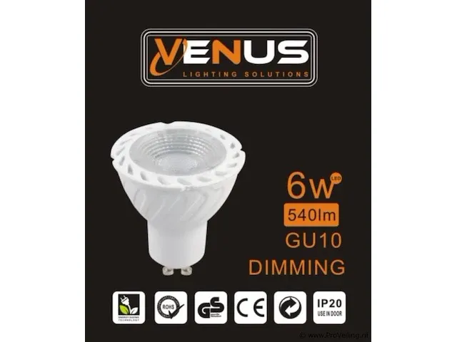 100 x gu10 led spot 3000k - 6w - dimbaar - afbeelding 4 van  5