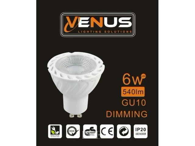 100 x gu10 led spot 3000k - 6w - dimbaar - afbeelding 5 van  6