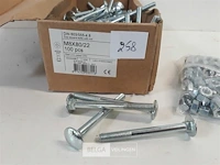 100 x houtbout met moer verzinkt m8x80 - afbeelding 3 van  3