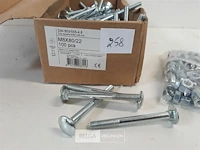 100 x houtbout met moer verzinkt m8x80 - afbeelding 3 van  3