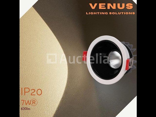 100 x inbouw led spot – 7w – 3000k warm wit – wit/zwart – cob – ø75mm – ip20 - afbeelding 1 van  6