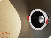 100 x inbouw led spot – 7w – 3000k warm wit – wit/zwart – cob – ø75mm – ip20 - afbeelding 2 van  6