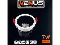 100 x inbouw led spot – 7w – 3000k warm wit – wit/zwart – cob – ø75mm – ip20 - afbeelding 6 van  6