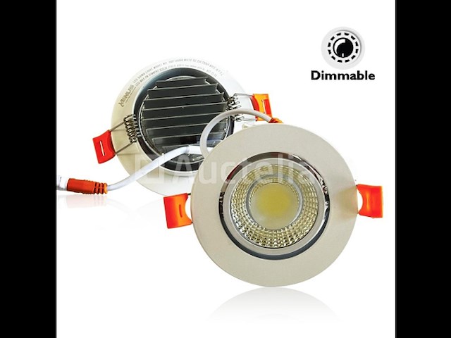 100 x inbouw led spot – 7w – draaibaar – dimbaar – 6500k koud wit – cob – ø70mm – ip20 - afbeelding 1 van  6