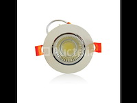 100 x inbouw led spot – 7w – draaibaar – dimbaar – 6500k koud wit – cob – ø70mm – ip20 - afbeelding 2 van  6