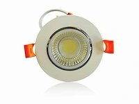 100 x inbouw led spot – 7w – draaibaar – dimbaar – 6500k koud wit – cob – ø70mm – ip20 - afbeelding 3 van  7