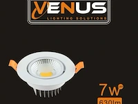 100 x inbouw led spot – 7w – draaibaar – dimbaar – 6500k koud wit – cob – ø70mm – ip20 - afbeelding 7 van  7