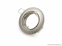 100 x inbouwlamp gu10 – draaibaar – met lamphouder – verchroomd zilver – rond – ip20 - afbeelding 2 van  5