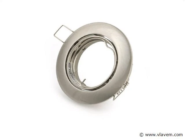 100 x inbouwlamp gu10 – draaibaar – met lamphouder – verchroomd zilver – rond – ip20 - afbeelding 2 van  5