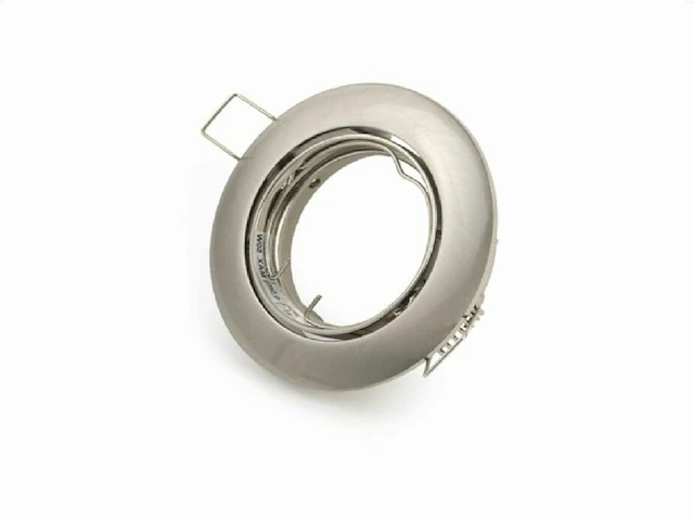 100 x inbouwlamp gu10 – draaibaar – met lamphouder – verchroomd zilver – rond – ip20 - afbeelding 3 van  6