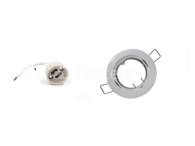 100 x inbouwlamp gu10 – draaibaar – met lamphouder – wit – rond – ip20 - afbeelding 3 van  5