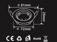 100 x inbouwlamp gu10 – draaibaar – met lamphouder – wit – rond – ip20 - afbeelding 4 van  5