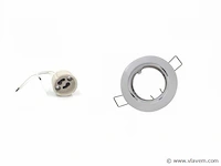 100 x inbouwlamp gu10 – draaibaar – met lamphouder – wit – rond – ip20 - afbeelding 1 van  5