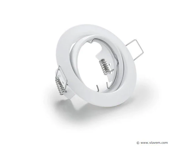 100 x inbouwlamp gu10 – draaibaar – met lamphouder – wit – rond – ip20 - afbeelding 2 van  5
