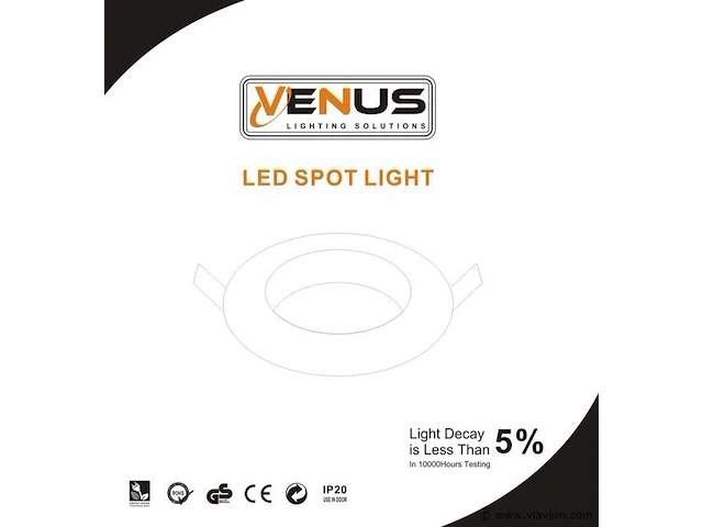 100 x inbouwlamp gu10 – draaibaar – met lamphouder – wit – rond – ip20 - afbeelding 5 van  5