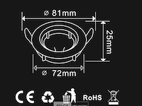 100 x inbouwlamp gu10 – draaibaar – met lamphouder – wit – rond – ip20 - afbeelding 5 van  6