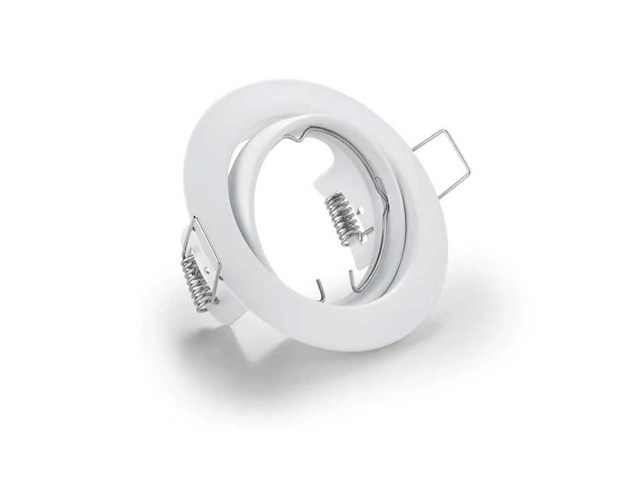 100 x inbouwlamp gu10 – draaibaar – met lamphouder – wit – rond – ip20 - afbeelding 2 van  5