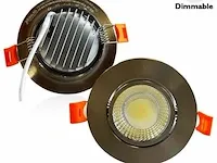 100 x inbouwspot - 7w - led - zilver - dimbaar 3000k warm wit - afbeelding 1 van  6