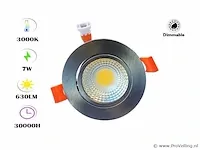 100 x inbouwspot - 7w - led - zilver - dimbaar 3000k warm wit - afbeelding 3 van  6