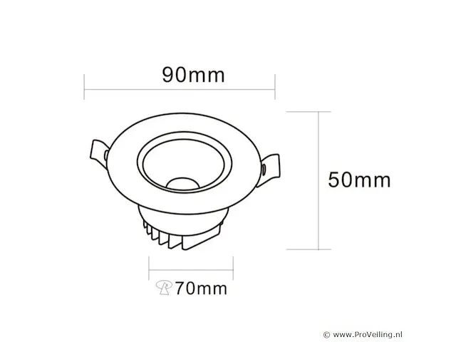 100 x inbouwspot - 7w - led - zilver - dimbaar 3000k warm wit - afbeelding 5 van  6