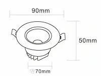 100 x inbouwspot - 7w - led - zilver - dimbaar 3000k warm wit - afbeelding 5 van  6