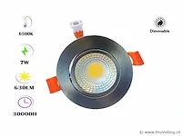 100 x inbouwspot - 7w - led - zilver - dimbaar 6500k daglicht - afbeelding 1 van  6