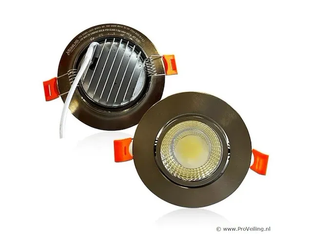 100 x inbouwspot - 7w - led - zilver - dimbaar 6500k daglicht - afbeelding 3 van  6