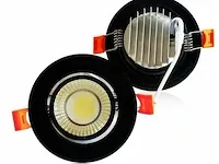 100 x inbouwspot - 7w - led - zwart - 3000k warm wit - afbeelding 1 van  4