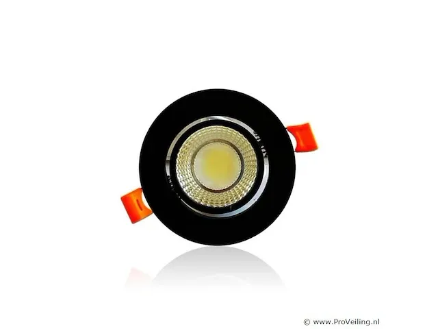 100 x inbouwspot - 7w - led - zwart - 3000k warm wit - afbeelding 2 van  4