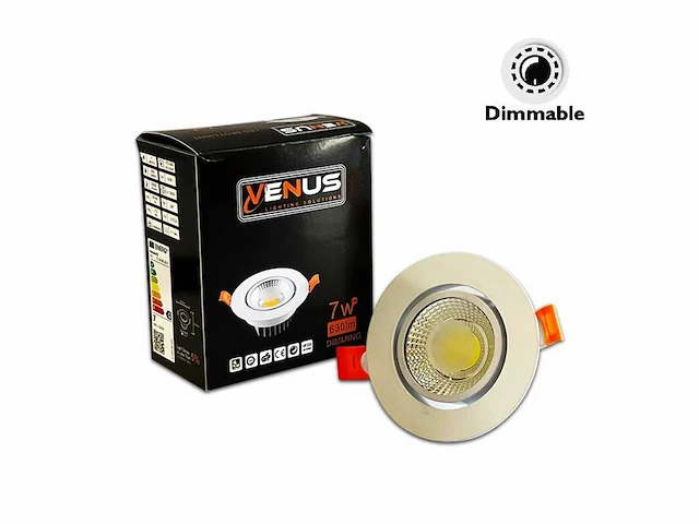 100 x inbouwspot - 7w led - dimbaar - verstelbaar - wit - 3000k warm wit - afbeelding 1 van  6