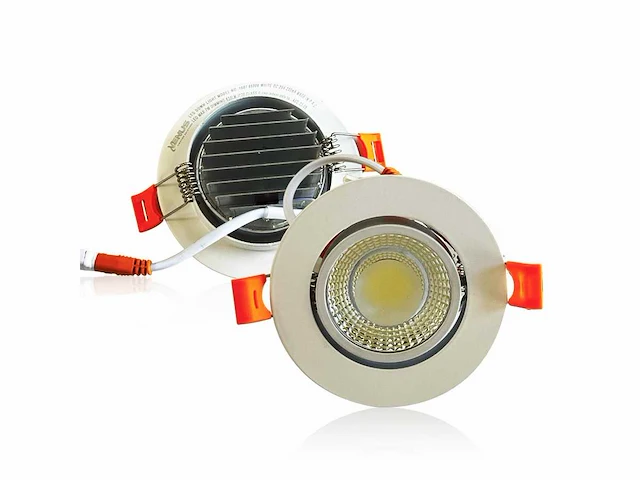 100 x inbouwspot - 7w led - dimbaar - verstelbaar - wit - 3000k warm wit - afbeelding 2 van  6