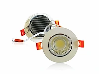 100 x inbouwspot - 7w led - dimbaar - verstelbaar - wit - 3000k warm wit - afbeelding 2 van  6