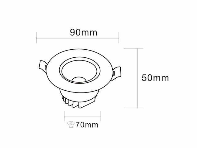 100 x inbouwspot - 7w led - dimbaar - verstelbaar - wit - 3000k warm wit - afbeelding 5 van  6