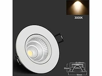 100 x inbouwspot - 7w led - verstelbaar - wit - 3000k warmwit - afbeelding 1 van  5