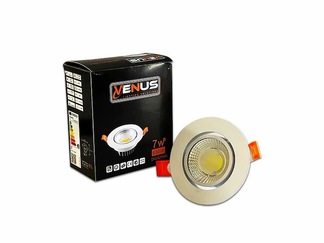 100 x inbouwspot - 7w led - verstelbaar - wit - 3000k warmwit - afbeelding 4 van  5