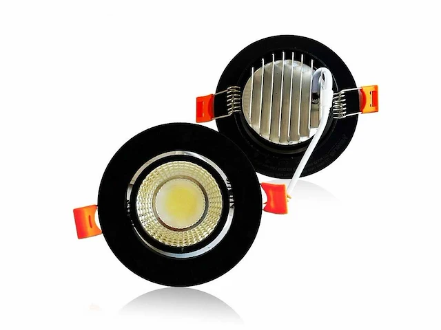 100 x inbouwspot - 7w led - verstelbaar - zwart - 6500k daglicht - afbeelding 1 van  4