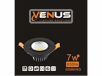 100 x inbouwspot - 7w led - verstelbaar - zwart - 6500k daglicht - afbeelding 4 van  4