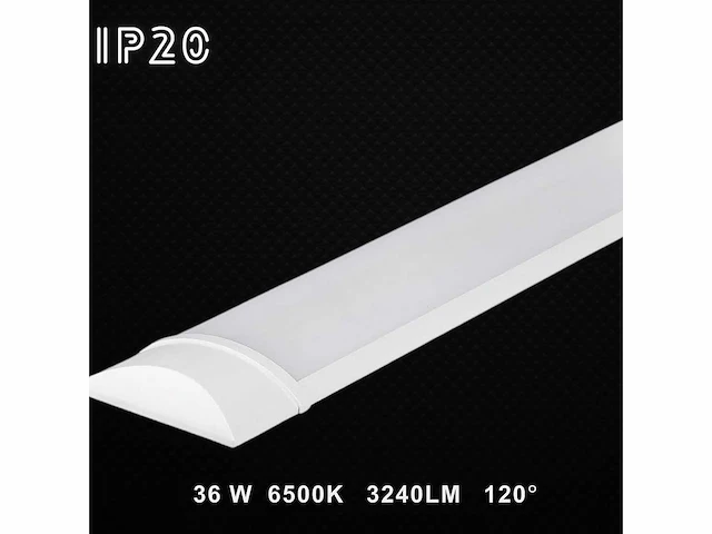 100 x led batten light 36w - 120cm - 6500k koud wit - stofdicht - afbeelding 1 van  6