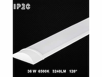 100 x led batten light 36w - 120cm - 6500k koud wit - stofdicht - afbeelding 1 van  6