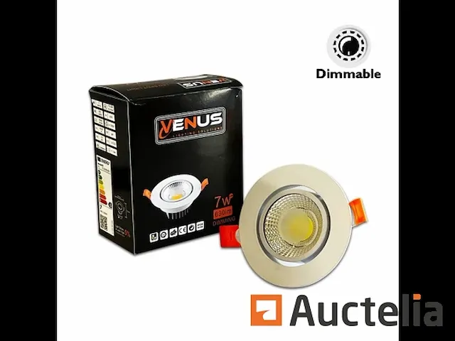 100 x led inbouwspot 7w - led cob - verstelbaar - rond - 3000k - dimbaar (wit) - afbeelding 3 van  6